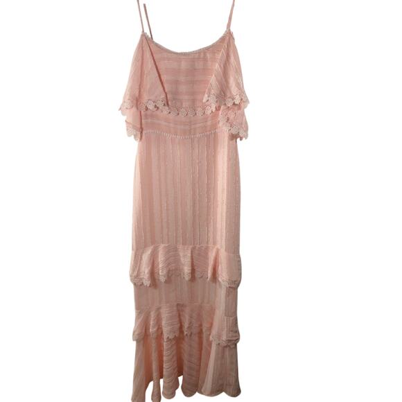 Dark Pink Ruffled Pink Maxi Dress Size S - Picture 2 of 7